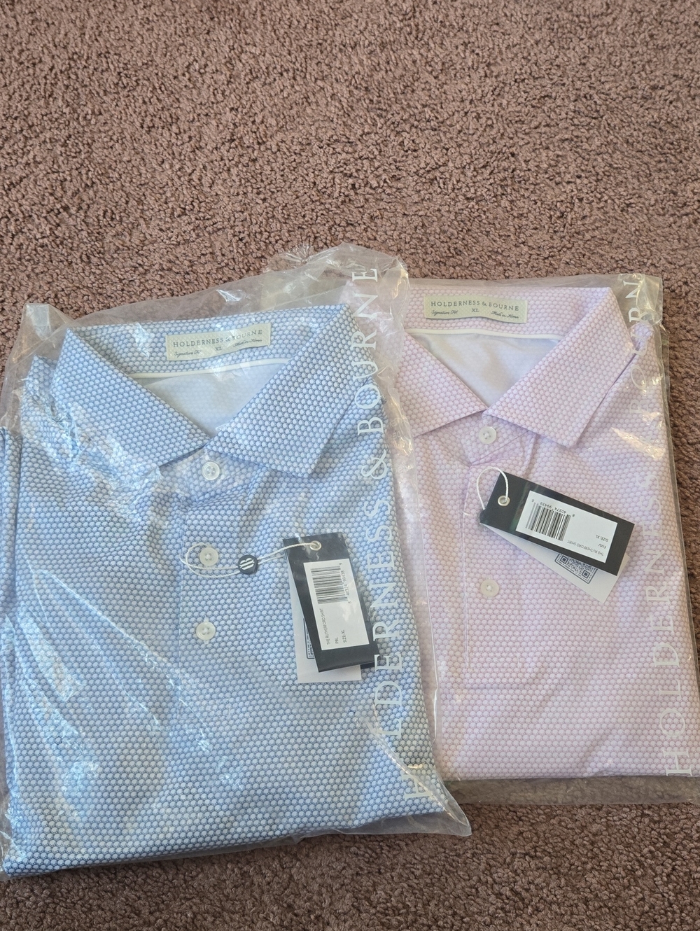 Holderness and Bourne The Rutherford Shirt (Pair) Blue And Purple XL